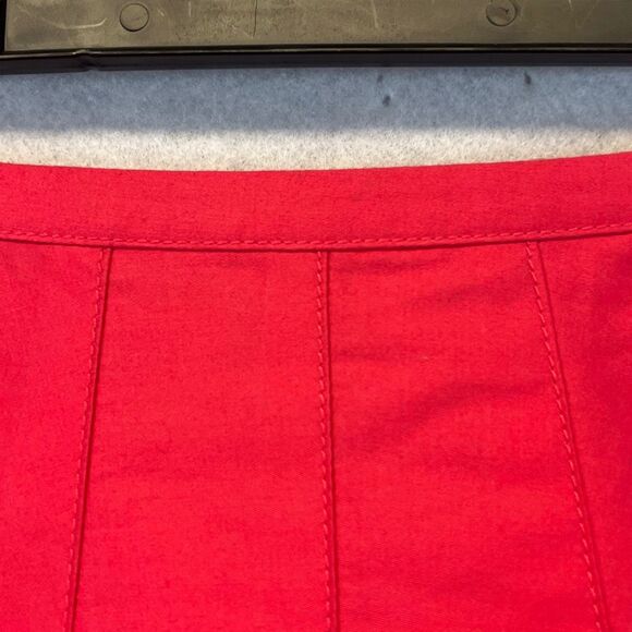 ANN TAYLOR Skirt Women's Size 8 Pink Cotton Pleated Side Zip A-Line Knee Length - Picture 3 of 11